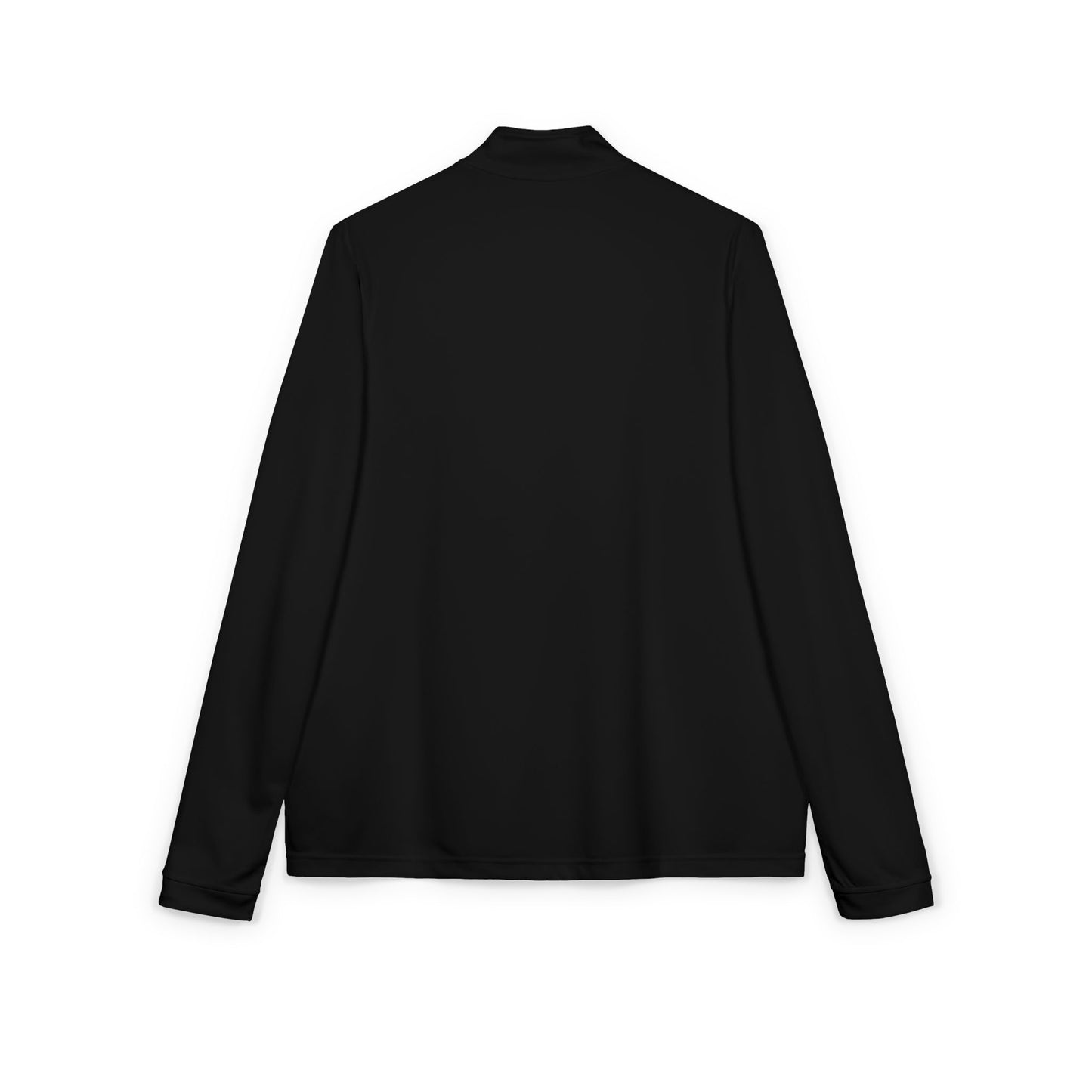 Embroidered Quarter-Zip Pullover — Black Performance Jacket with Chest Logo