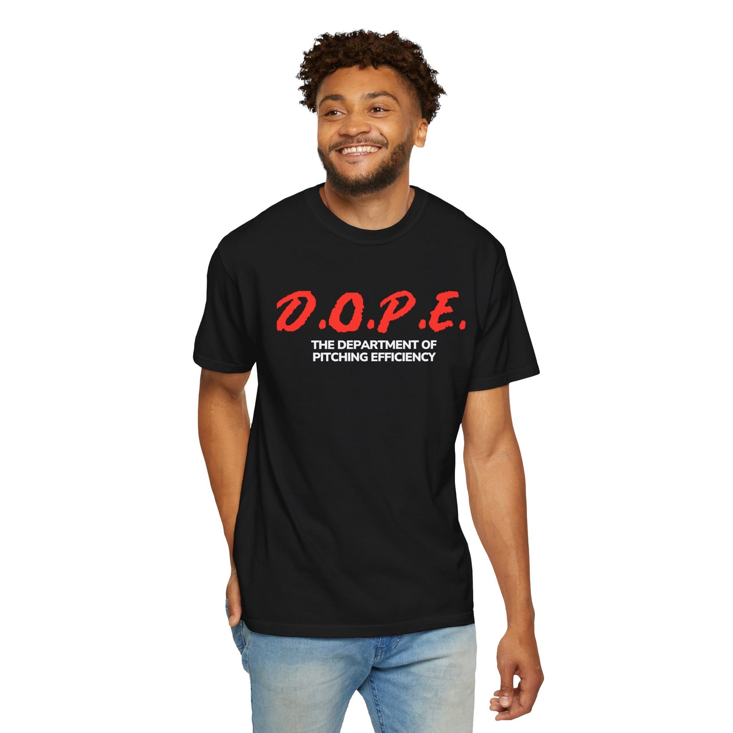 D.O.P.E. Department Of Pitching Efficiency - Unisex Garment-Dyed T-Shirt