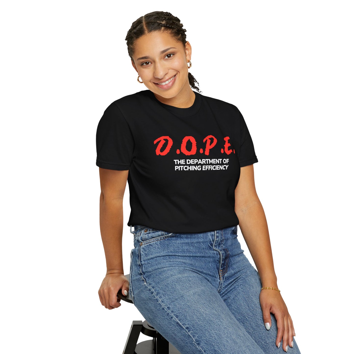 D.O.P.E. Department Of Pitching Efficiency - Unisex Garment-Dyed T-Shirt