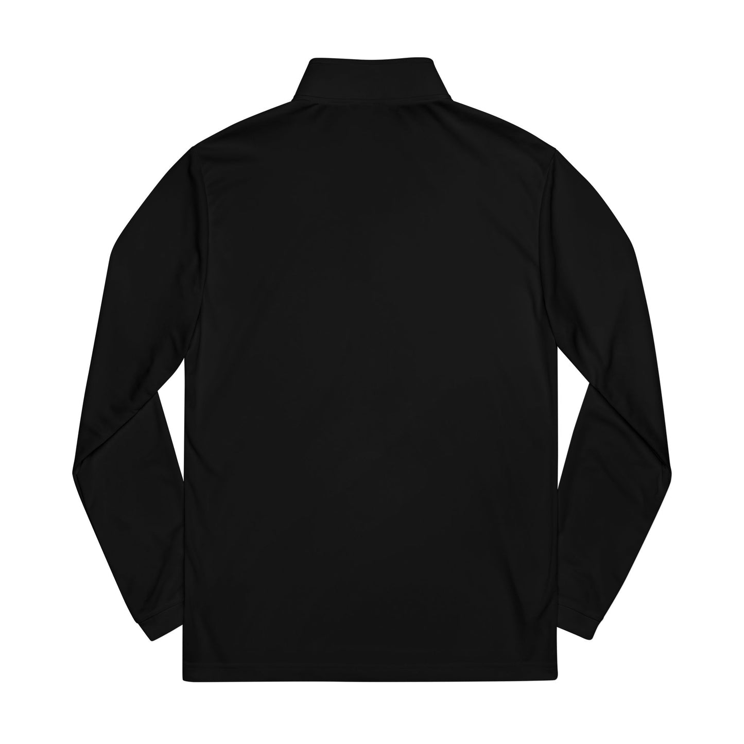 Embroidered Quarter-Zip Pullover — Black Performance Jacket with Chest Logo