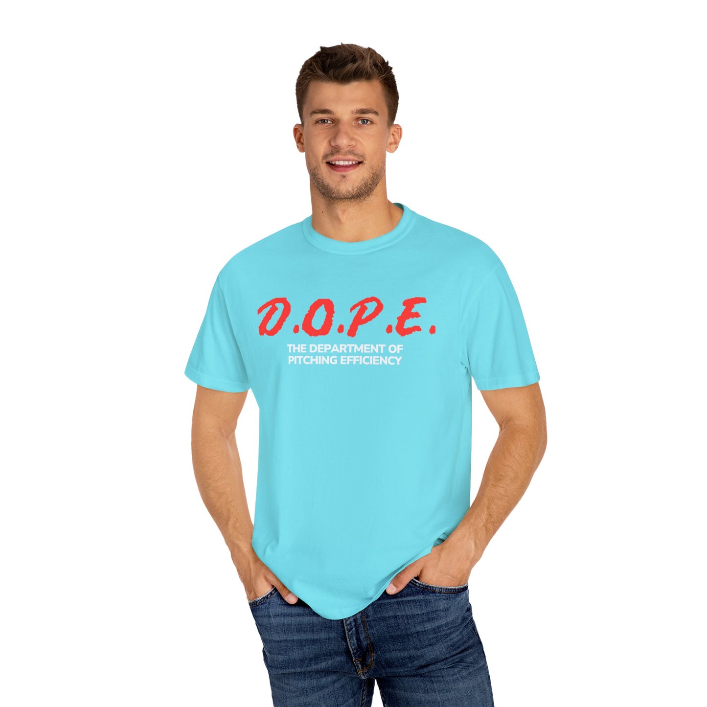 D.O.P.E. Department Of Pitching Efficiency - Unisex Garment-Dyed T-Shirt