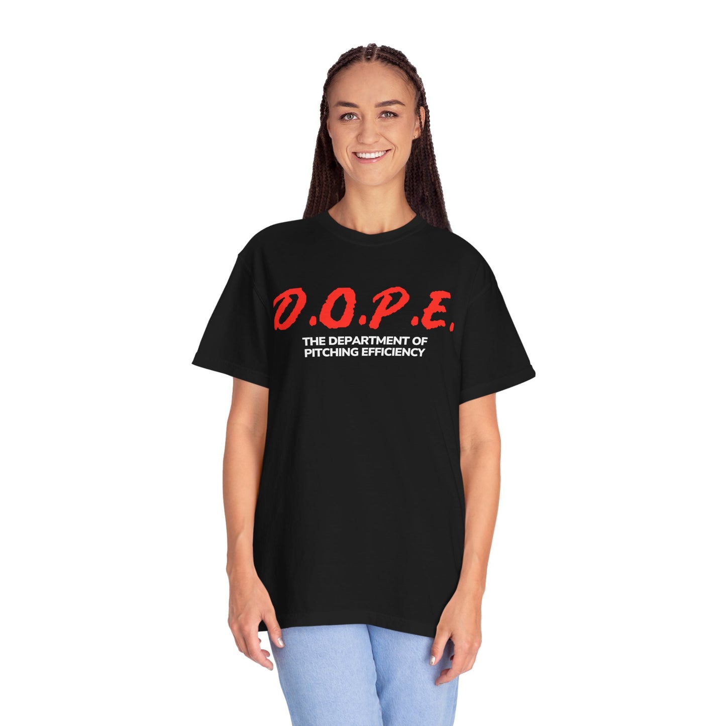 D.O.P.E. Department Of Pitching Efficiency - Unisex Garment-Dyed T-Shirt